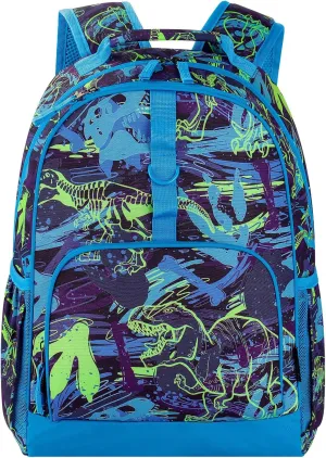 Choco Mocha Dinosaur Backpack for Boys, Kindergarten Backpacks for Boys Backpack Ages 6-8, Boy Elementary School Bookbag 17 Inch, Blue