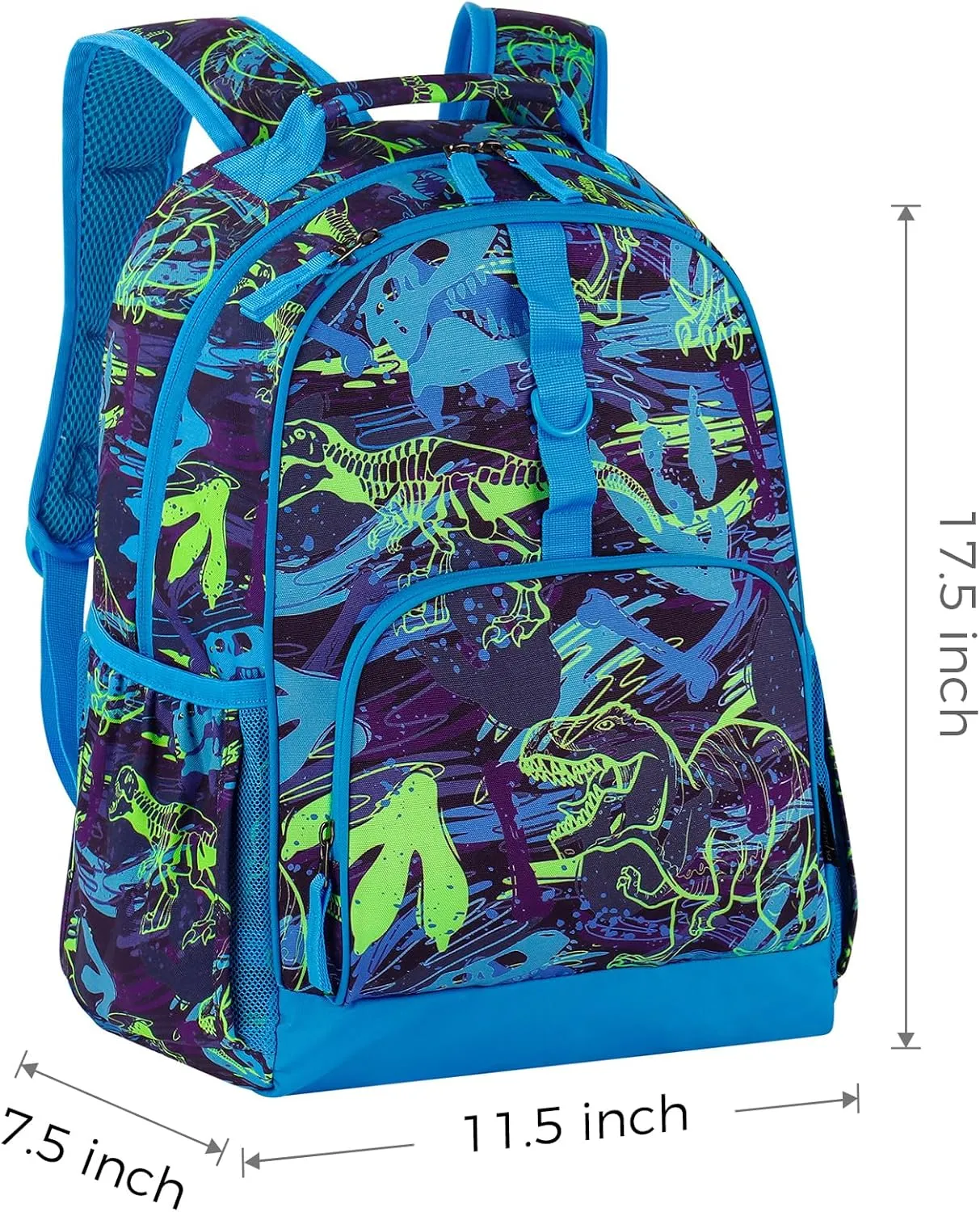 Choco Mocha Dinosaur Backpack for Boys, Kindergarten Backpacks for Boys Backpack Ages 6-8, Boy Elementary School Bookbag 17 Inch, Blue