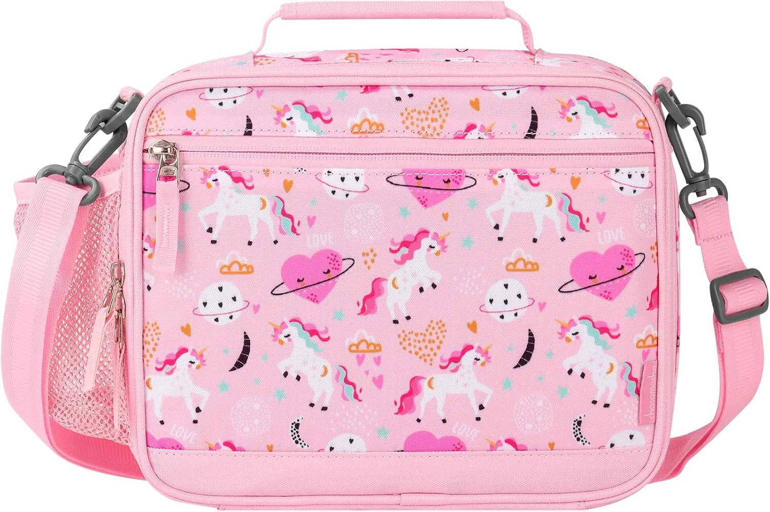 Choco Mocha Pink Unicorn Lunch Box Kids Lunch Box with Shoulder Strap for Toddlers & Preschoolers