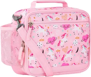 Choco Mocha Pink Unicorn Lunch Box Kids Lunch Box with Shoulder Strap for Toddlers & Preschoolers