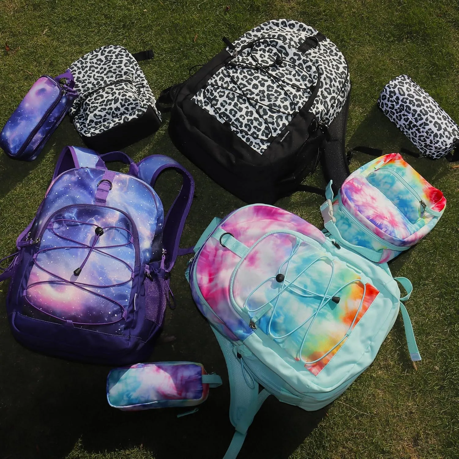 Choco Mocha Purple Backpack for Teen Girls, Travel School Backpack for Girls Middle School Large Bookbag 18 Inch, Galaxy