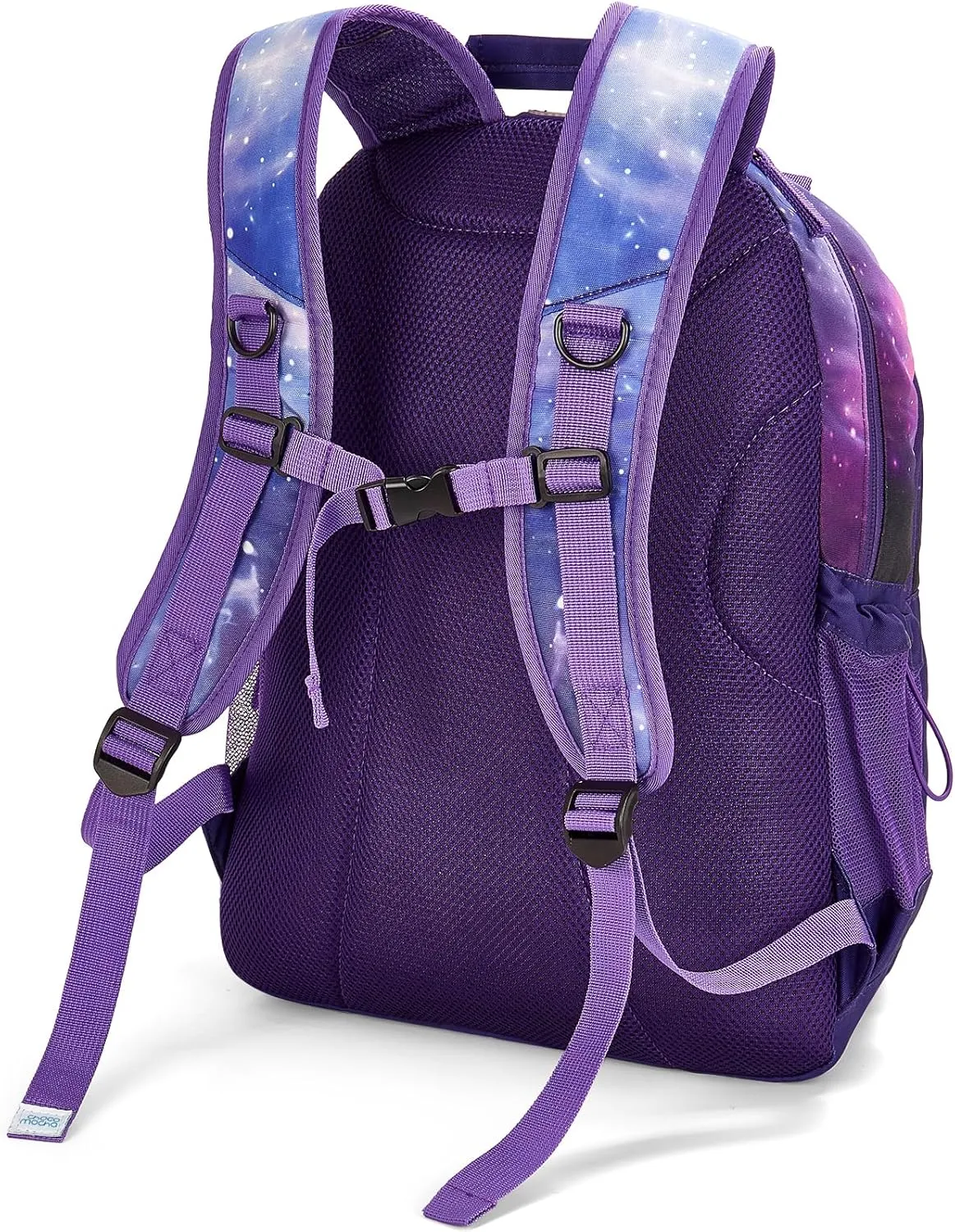 Choco Mocha Purple Backpack for Teen Girls, Travel School Backpack for Girls Middle School Large Bookbag 18 Inch, Galaxy