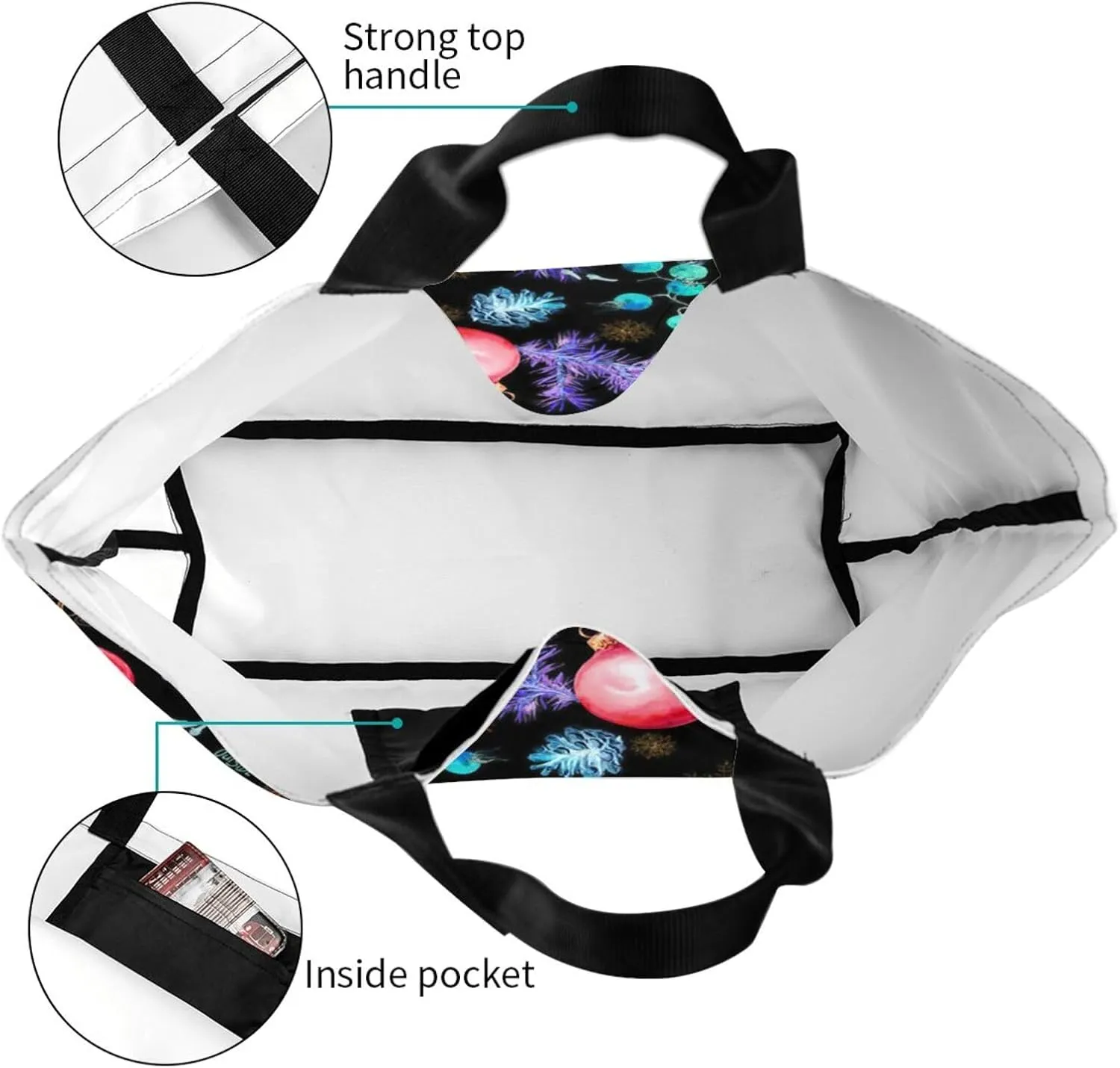 Christmas Snowflake Women Tote Bag Large Shoulder Bag Top Handle Handbag for Shopping, Gym, Work