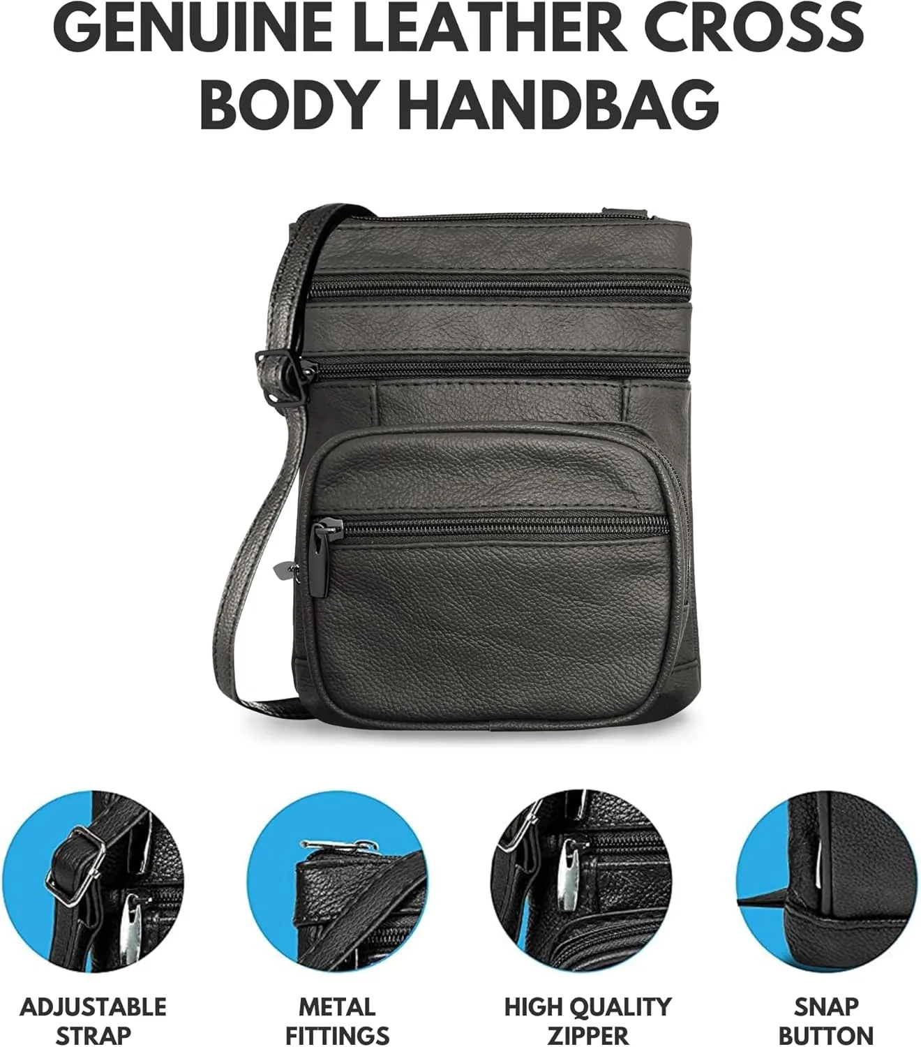 Ciana Genuine Leather Cross Body Bags Purse for Women, Purses Women's Shoulder Sling Handbags Soft Purse