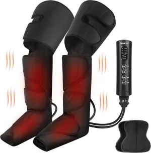 CINCOM Leg Massager with Heat - Air Compression Foot, Calf & Thigh Massager with Handheld Controller