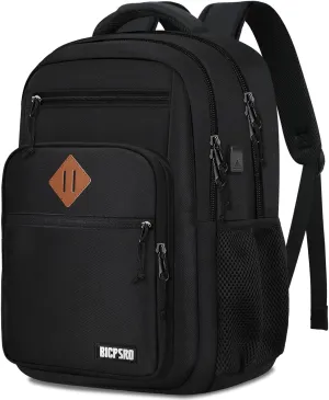 Classic Backpack for Men Women, School Backpack for Girls Boy Teens,15.6 Inch Laptop Bookbag with USB Charger for College High School Work Business Computer Book Bag,mochilas para hombres,Black