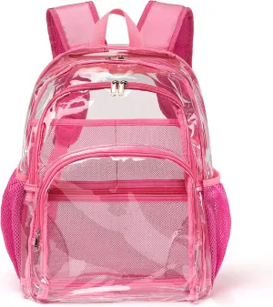 Clear Backpack, Clear Bag Stadium Large See Through Bookbag Heavy Duty PVC Transparent Backpacks for School