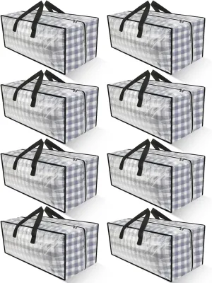 Clear Storage Bags with Zipper, 2 Pack Large Moving Bags Heavy Duty Extra Large, Plastic Storage Totes for Clothes, College dorm Packing Bag with Strong Handles