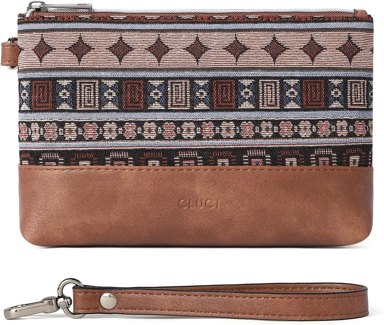 CLUCI Wristlet Wallet for Women Large Capacity Leather Clutch Purse Slim Ladies Travel Credit Card Holder Phone Organizer