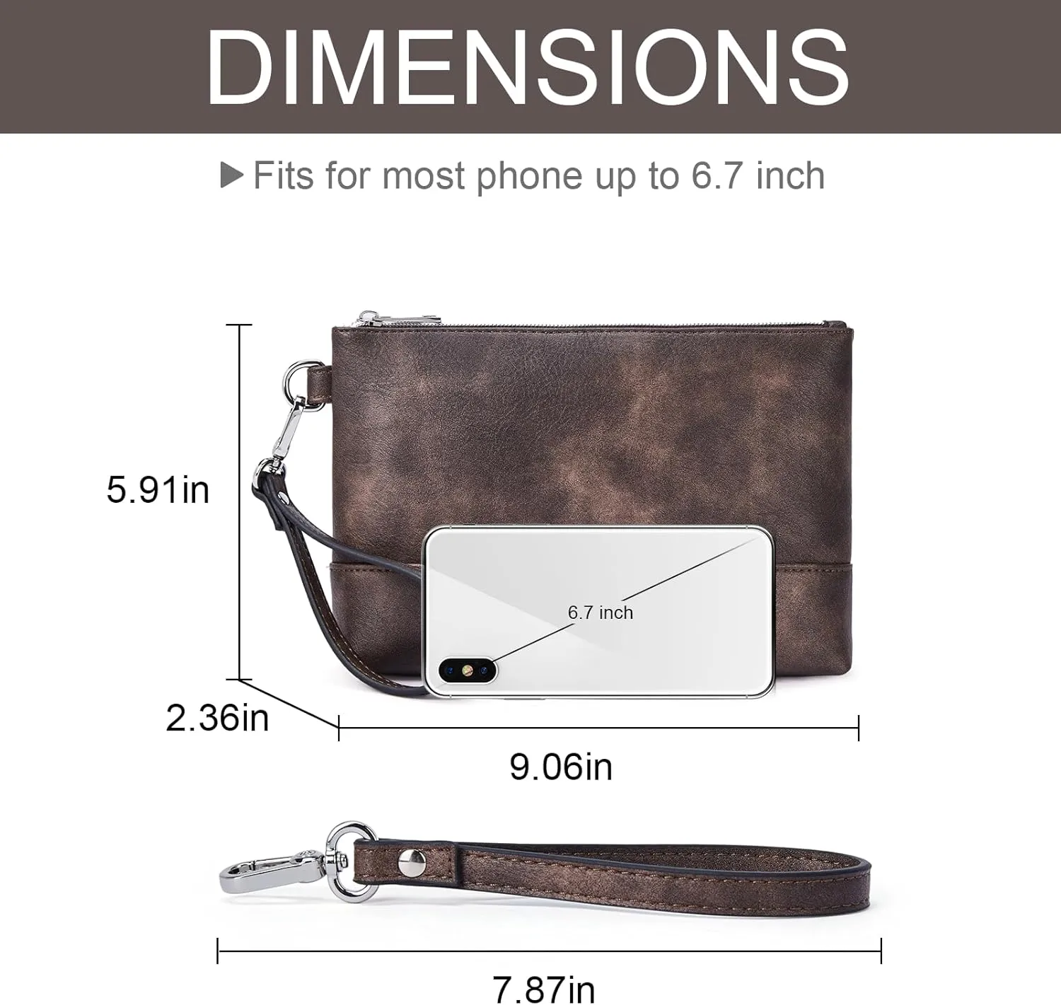CLUCI Wristlet Wallet for Women Large Capacity Leather Clutch Purse Slim Ladies Travel Credit Card Holder Phone Organizer