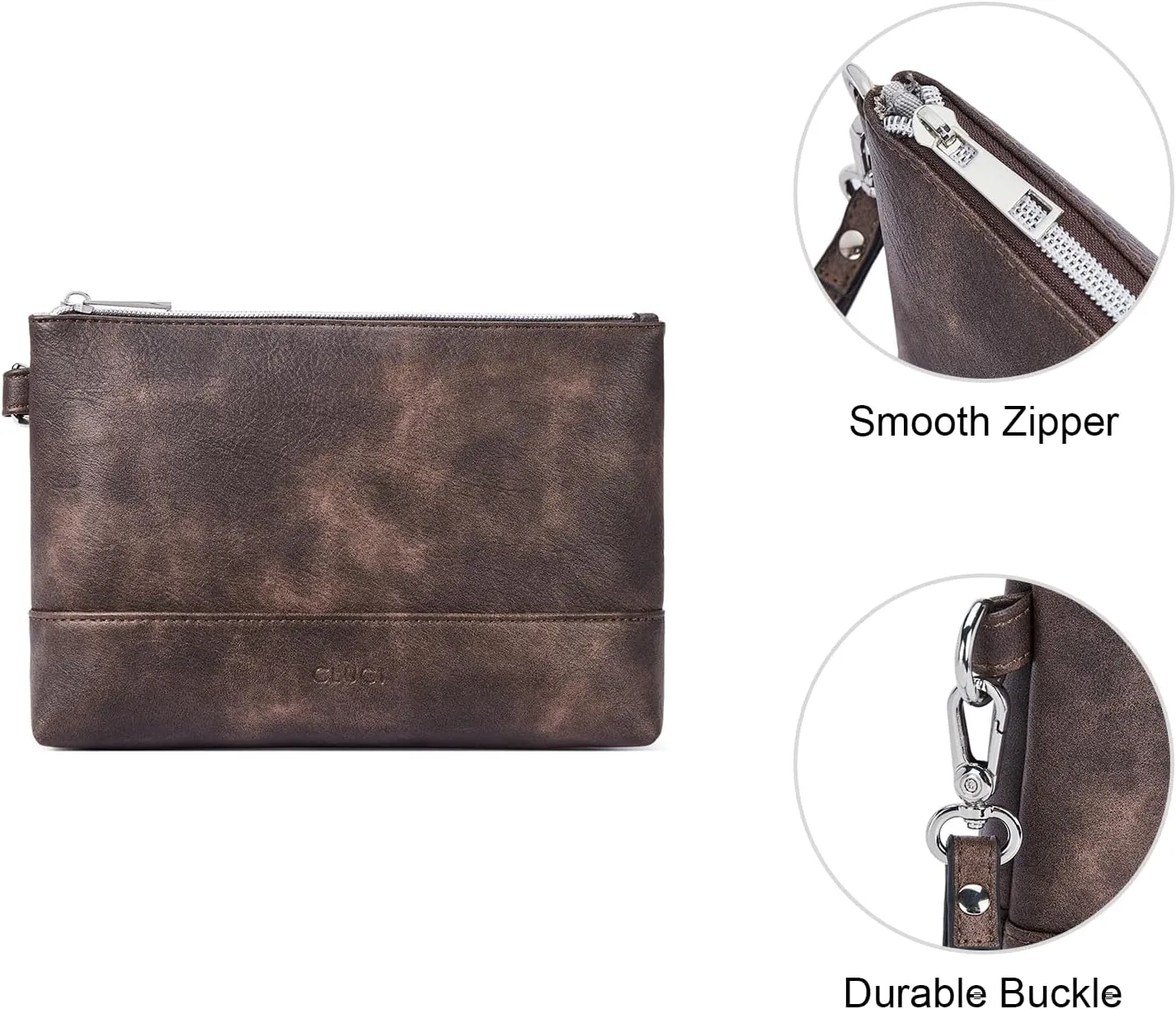 CLUCI Wristlet Wallet for Women Large Capacity Leather Clutch Purse Slim Ladies Travel Credit Card Holder Phone Organizer