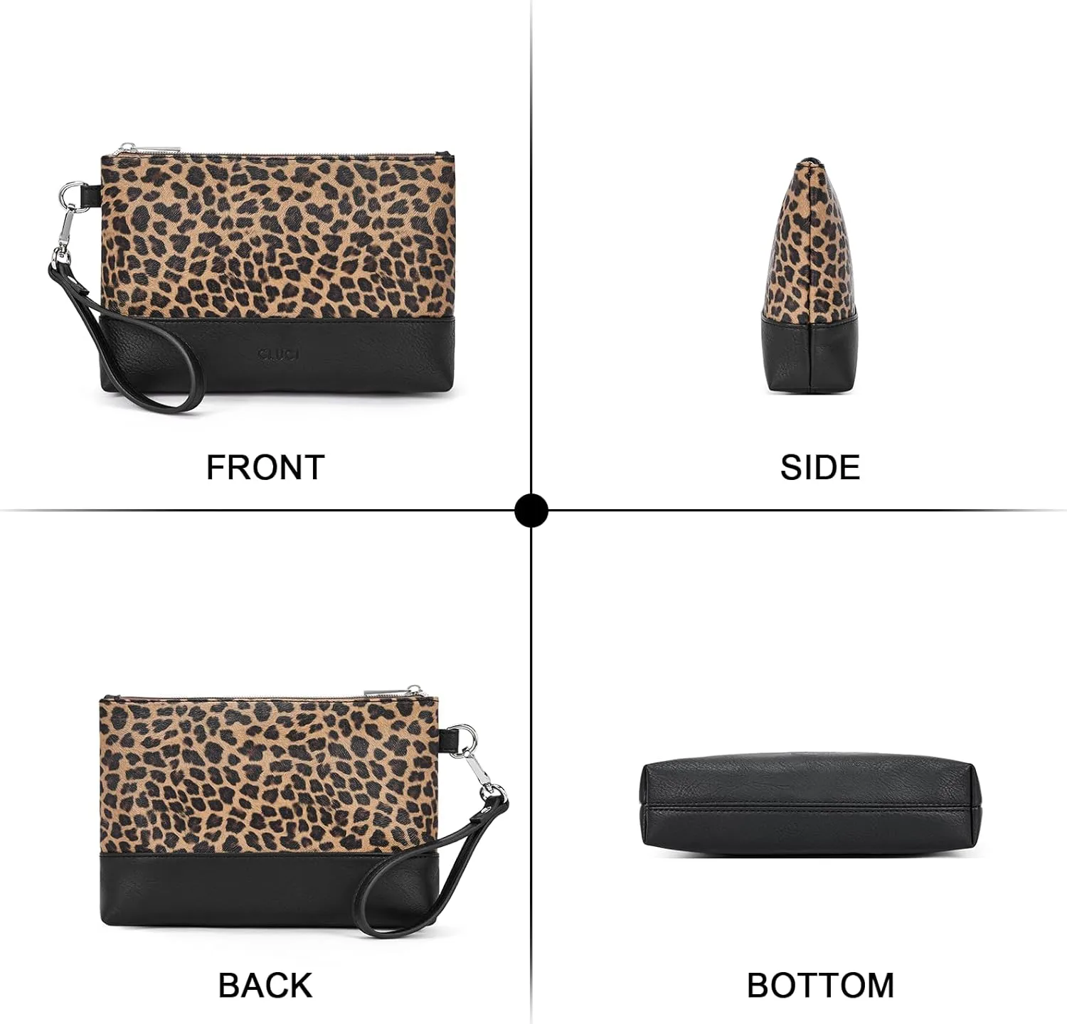 CLUCI Wristlet Wallet for Women Large Capacity Leather Clutch Purse Slim Ladies Travel Credit Card Holder Phone Organizer