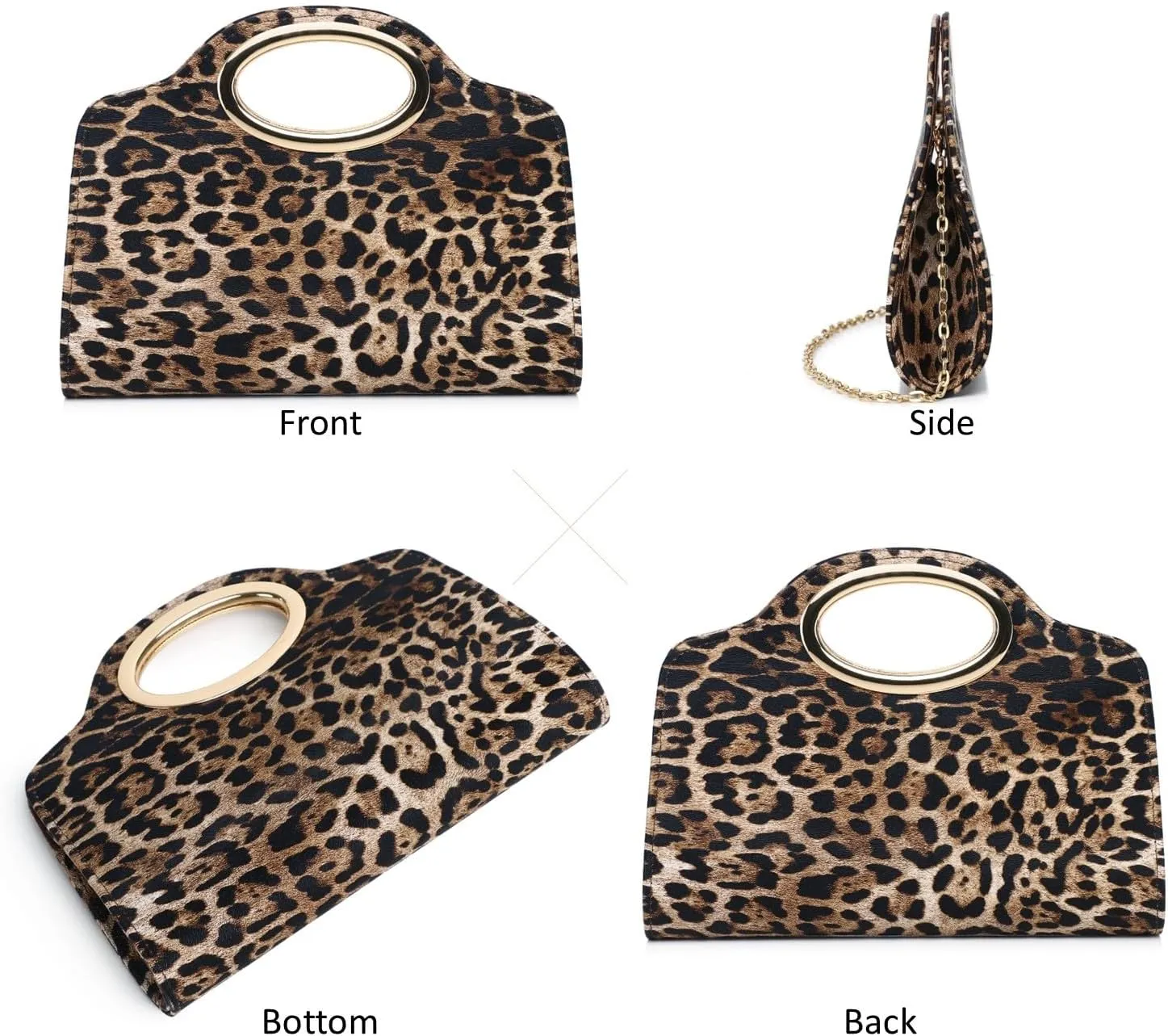 Clutch Purses for Women Cut Out Handle Clutch PU Leather/Straw Evening Bag for Wedding Party and Prom