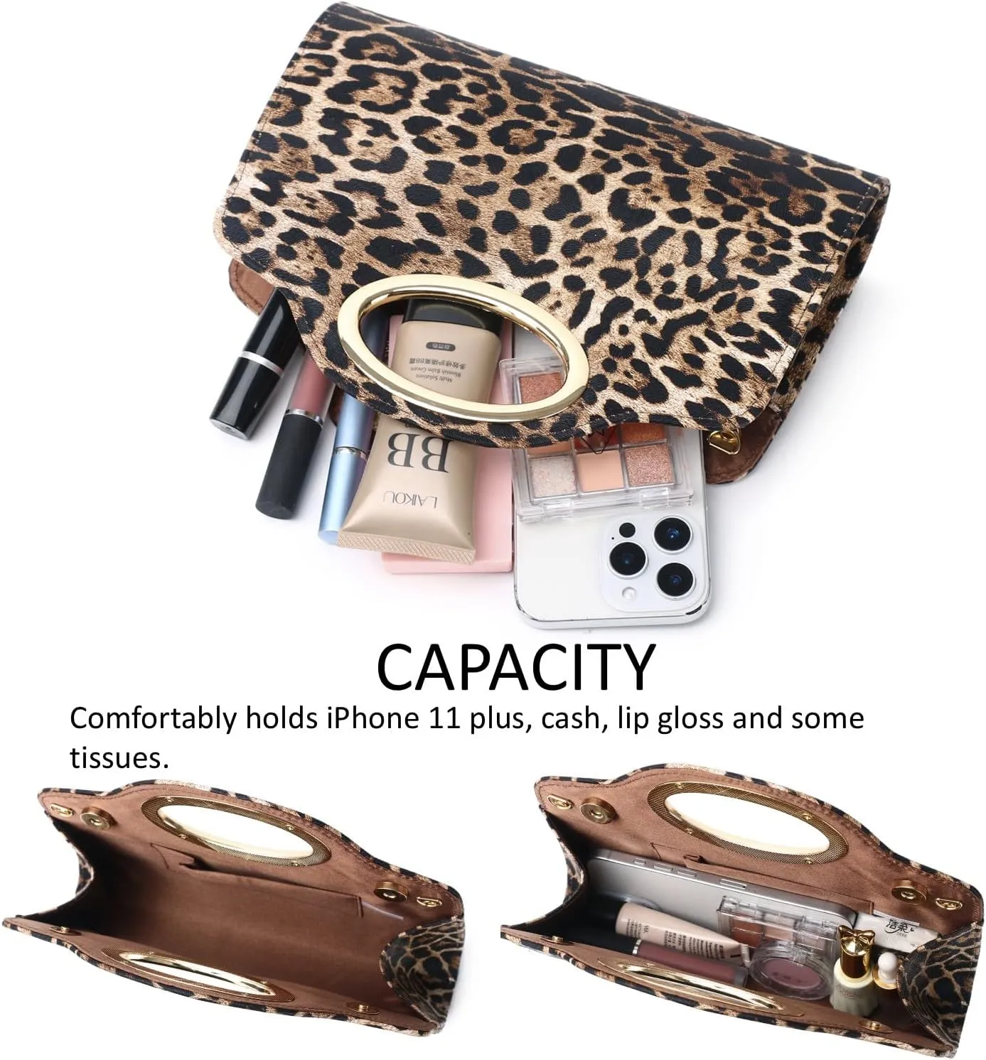 Clutch Purses for Women Cut Out Handle Clutch PU Leather/Straw Evening Bag for Wedding Party and Prom