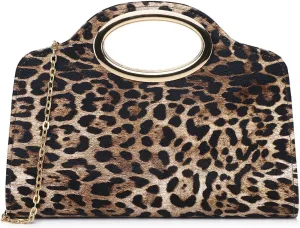 Clutch Purses for Women Cut Out Handle Clutch PU Leather/Straw Evening Bag for Wedding Party and Prom