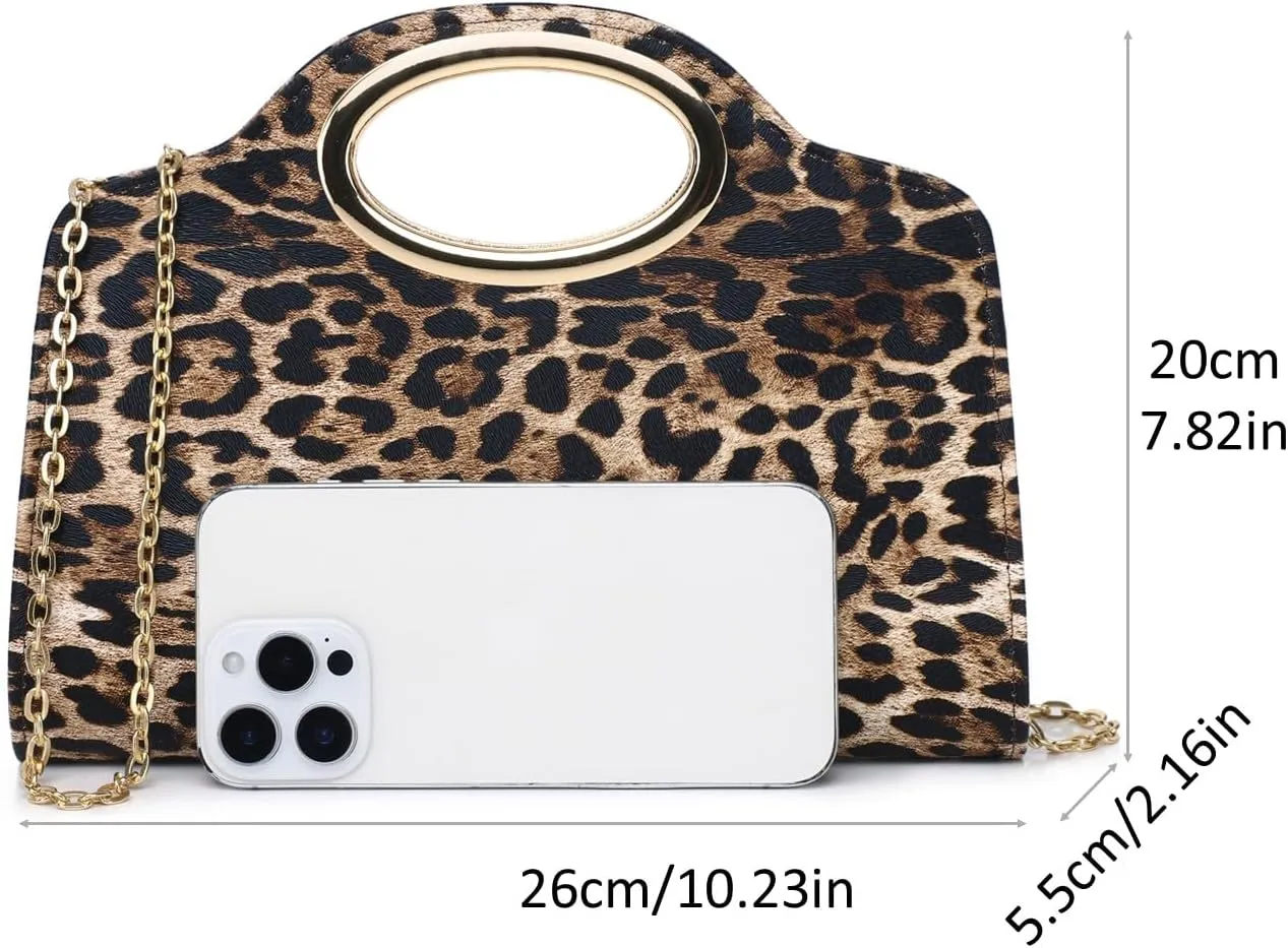 Clutch Purses for Women Cut Out Handle Clutch PU Leather/Straw Evening Bag for Wedding Party and Prom
