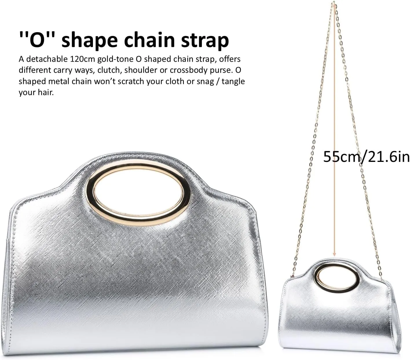 Clutch Purses for Women Cut Out Handle Clutch PU Leather/Straw Evening Bag for Wedding Party and Prom