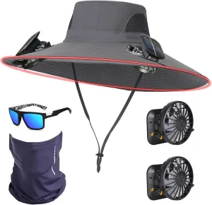COLITT - Colitt Fishing hat,Colitt - Fishing Hat with Built in Fan,Wide Brim Solar Fan Outdoor Fishing hat-Solar & USB charg