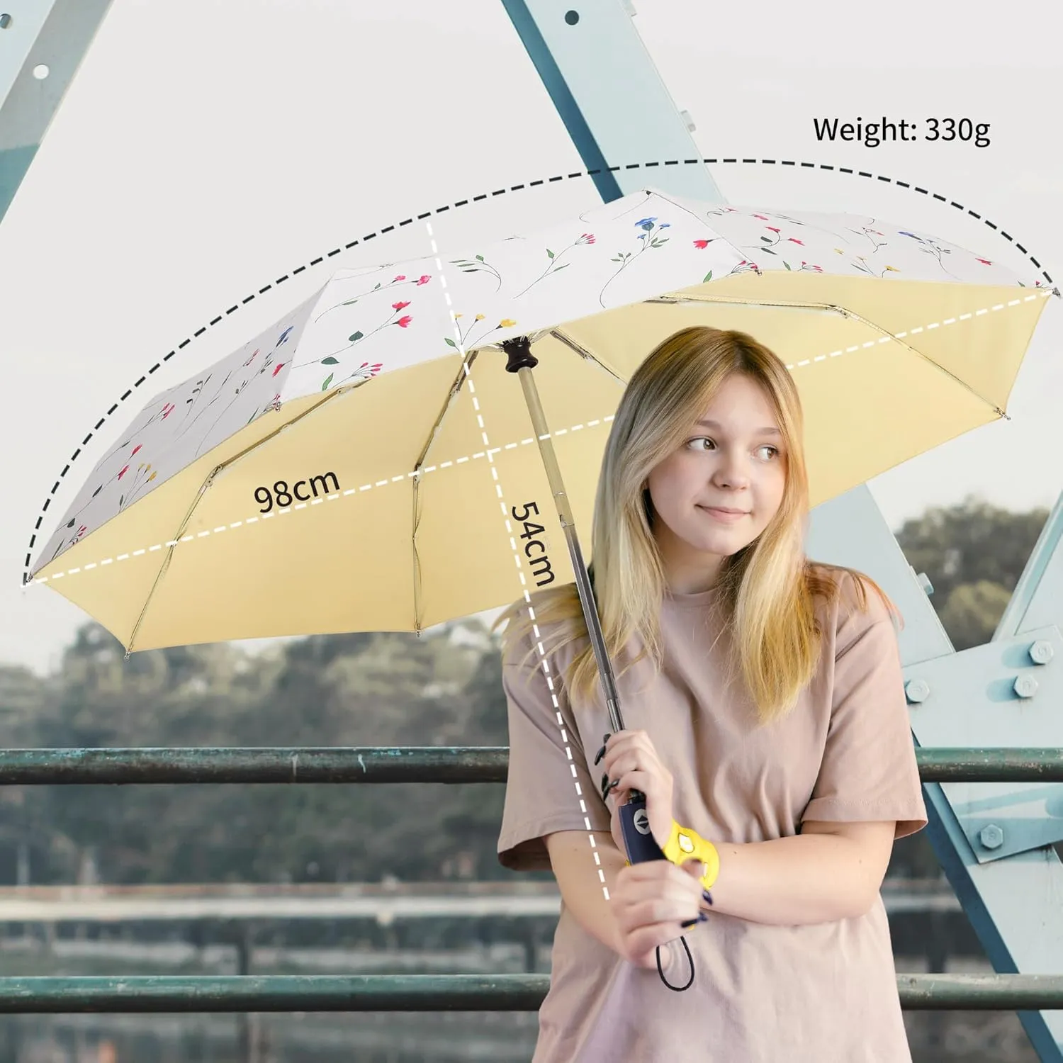 Color Glue Coating Sun Umbrella UV Protection Compact Folding Windproof Parasols Travel Auto Open Close Blocking UV 99.98%