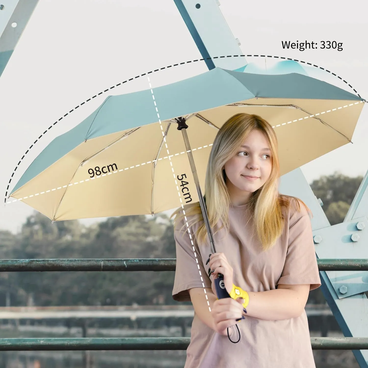 Color Glue Coating Sun Umbrella UV Protection Compact Folding Windproof Parasols Travel Auto Open Close Blocking UV 99.98%