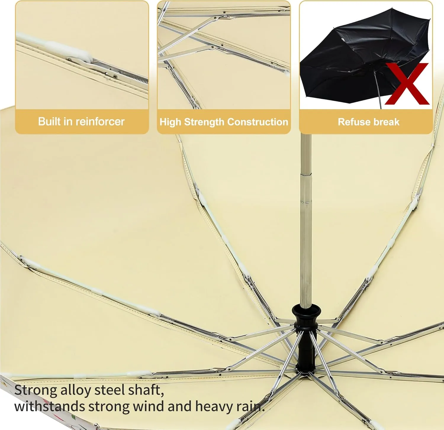 Color Glue Coating Sun Umbrella UV Protection Compact Folding Windproof Parasols Travel Auto Open Close Blocking UV 99.98%