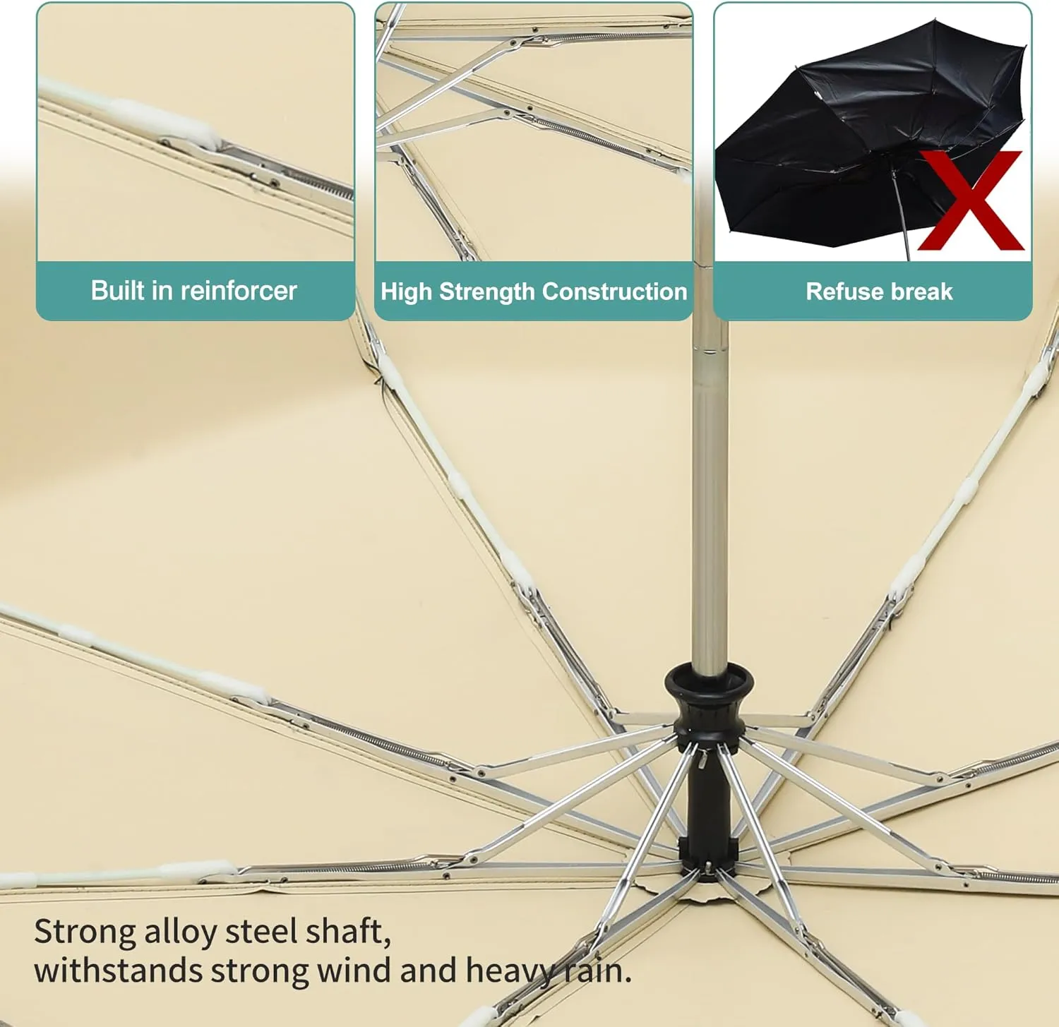 Color Glue Coating Sun Umbrella UV Protection Compact Folding Windproof Parasols Travel Auto Open Close Blocking UV 99.98%