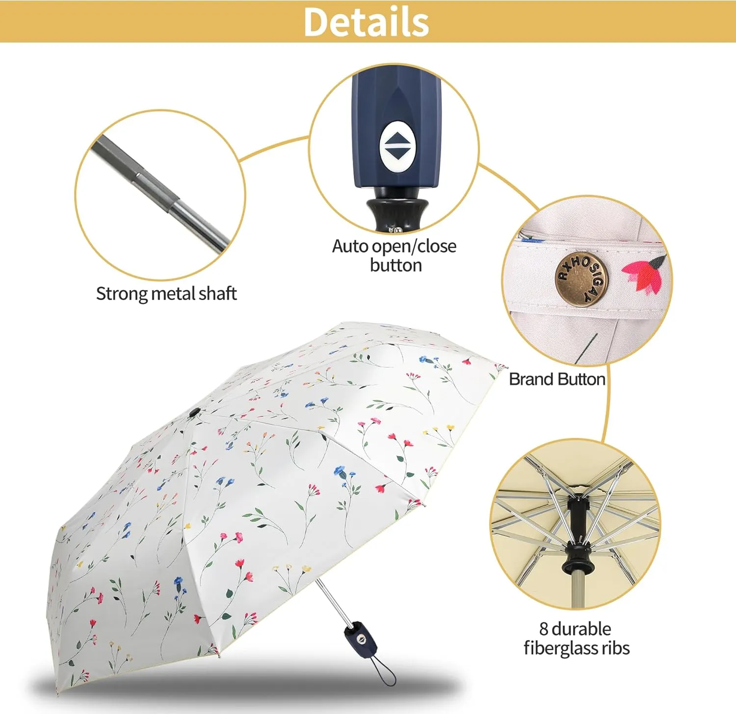 Color Glue Coating Sun Umbrella UV Protection Compact Folding Windproof Parasols Travel Auto Open Close Blocking UV 99.98%