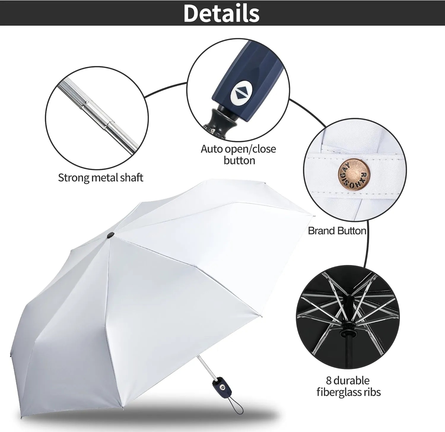 Color Glue Coating Sun Umbrella UV Protection Compact Folding Windproof Parasols Travel Auto Open Close Blocking UV 99.98%