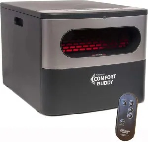 Comfort Buddy,Space Heater by AirNmore, Unique Small Form Factor for Small Areas, On-Top Controls plus Handheld Remote, Intertek Listed, Great for Bedrooms, Basements, Garages,