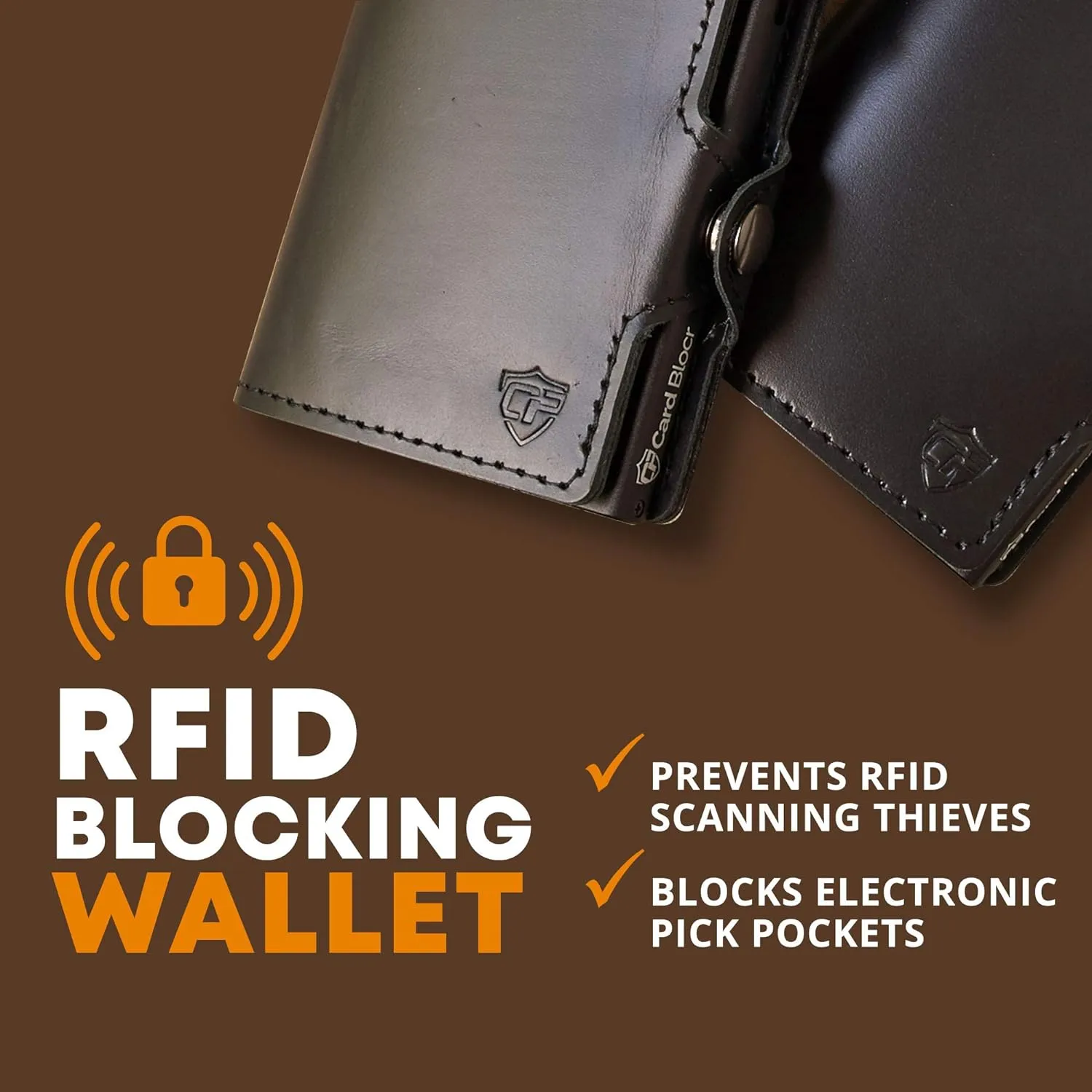 Conceal Plus Wallet for Men, 4-6 Card Pop Up Wallet Smart RFID Blocking Credit Card Holder, Black Leather Slim Minimalist Wallet Trifold 4 Additional Cards & Cash Internal Storage