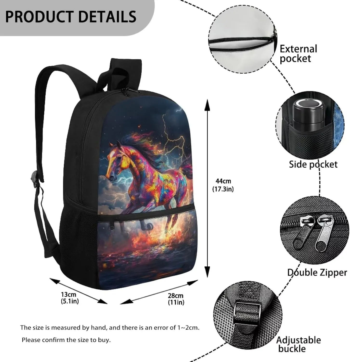 Cool Horse Backpacks for Teen Girls 14-16 Backpack for Girls Lightweight Schoolbags for High School School Backpack for Men Laptop Teens Backpack Travel of School Gifts