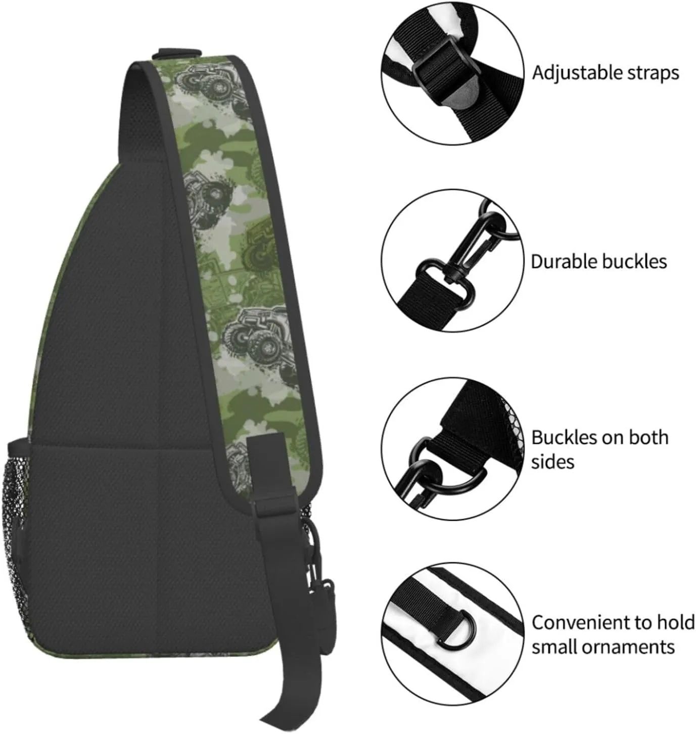 Cool Trucks Sling Backpack Chest Bag Crossbody Shoulder Bag Gym Cycling Travel Hiking Daypack For Men Women