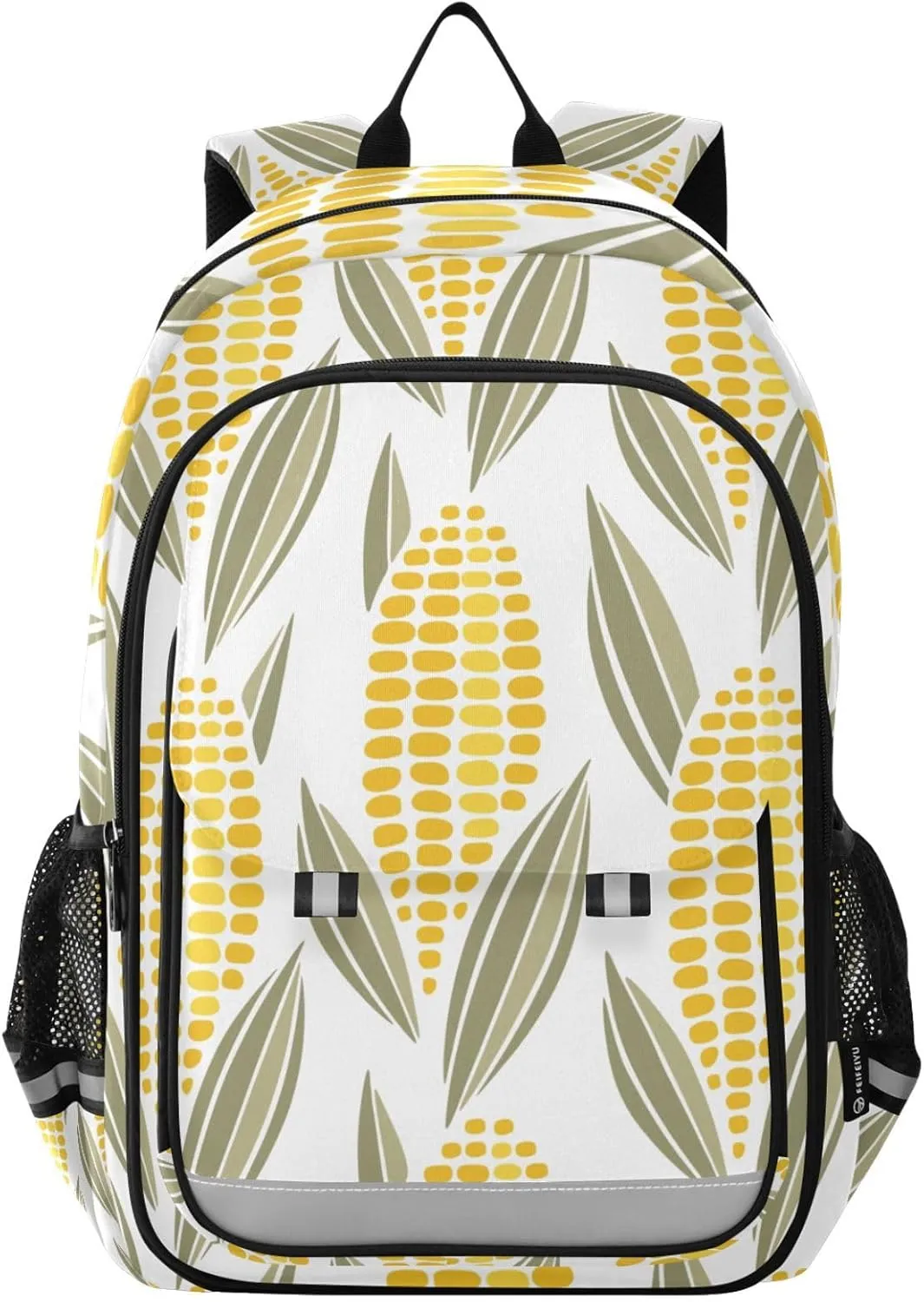 Corn Cob Pattern Backpack Boys Girls Elementary School Bags Bookbags Laptop Backpack Travel Daypack Safe Reflective Stripes