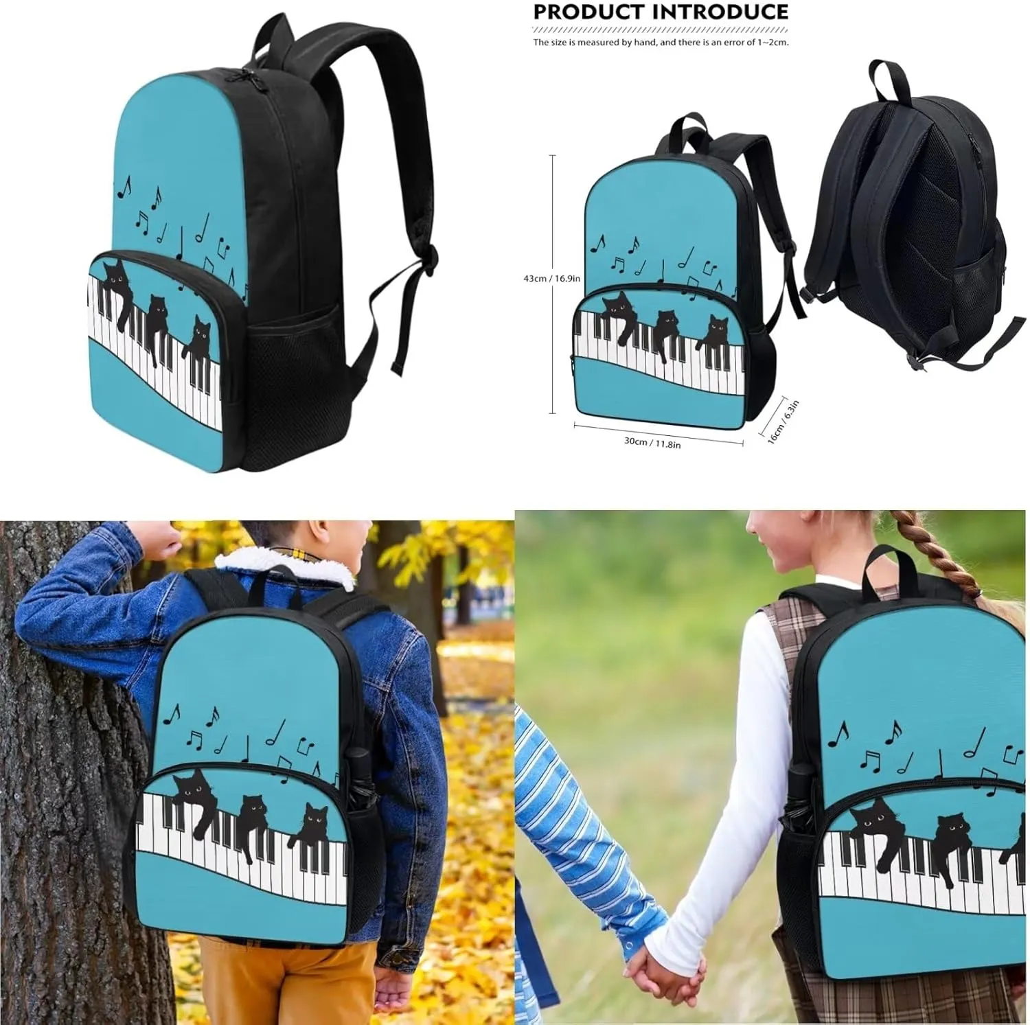 Cow Backpack for School Bookbag with Lunch Box Kids Girls Backpack Set with Lunch Bag and Pencil Case 3PCS Middle High College Students Schoolbag Sport Hiking Bags Back to School Gifts