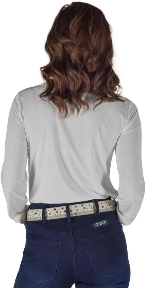 Cowgirl Tuff Western Shirt Womens L/S Solid Button White 100840