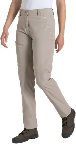 Craghoppers Womens Insect Shield Pro Convertible Pant III | Bug Protection for Travel, Hiking and Outdoors, Soft Mushroom, 16 x 31