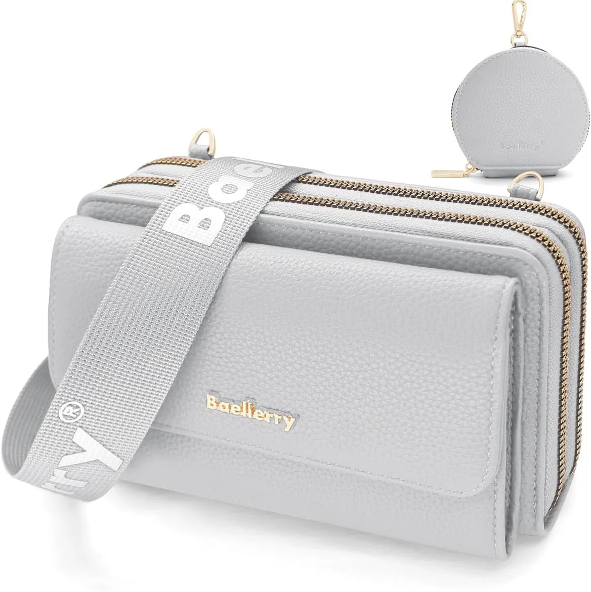 Crossbody Bag for Women Small Shoulder Handbag Leather Cell Phone Purse Wristlet Clutch Wallet with Card Slots
