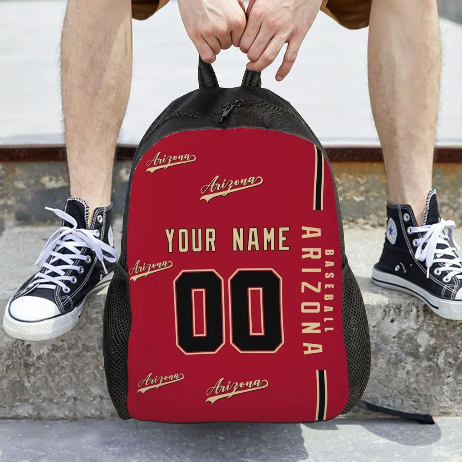 Custom Arizona Backpack Laptop Bag Bookbag Travel Bag Personalized Name Number Fans Gifts for Men Women