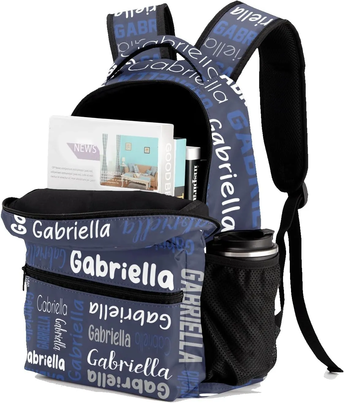Custom Backpack Personalized Bookbag with Name for Elementary Girls Boys, Waterproof Customize School Book Bag, Unique Back Pack Customized Gift for Kids Back to School, 1 Pack