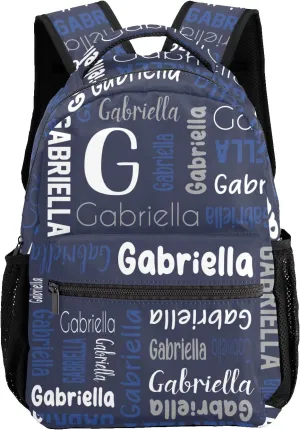 Custom Backpack Personalized Bookbag with Name for Elementary Girls Boys, Waterproof Customize School Book Bag, Unique Back Pack Customized Gift for Kids Back to School, 1 Pack