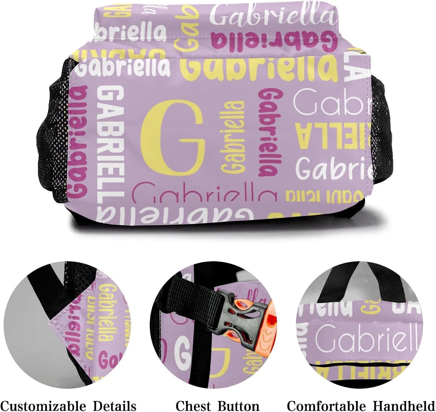 Custom Backpack Personalized Bookbag with Name for Elementary Girls Boys, Waterproof Customize School Book Bag, Unique Back Pack Customized Gift for Kids Back to School, 1 Pack