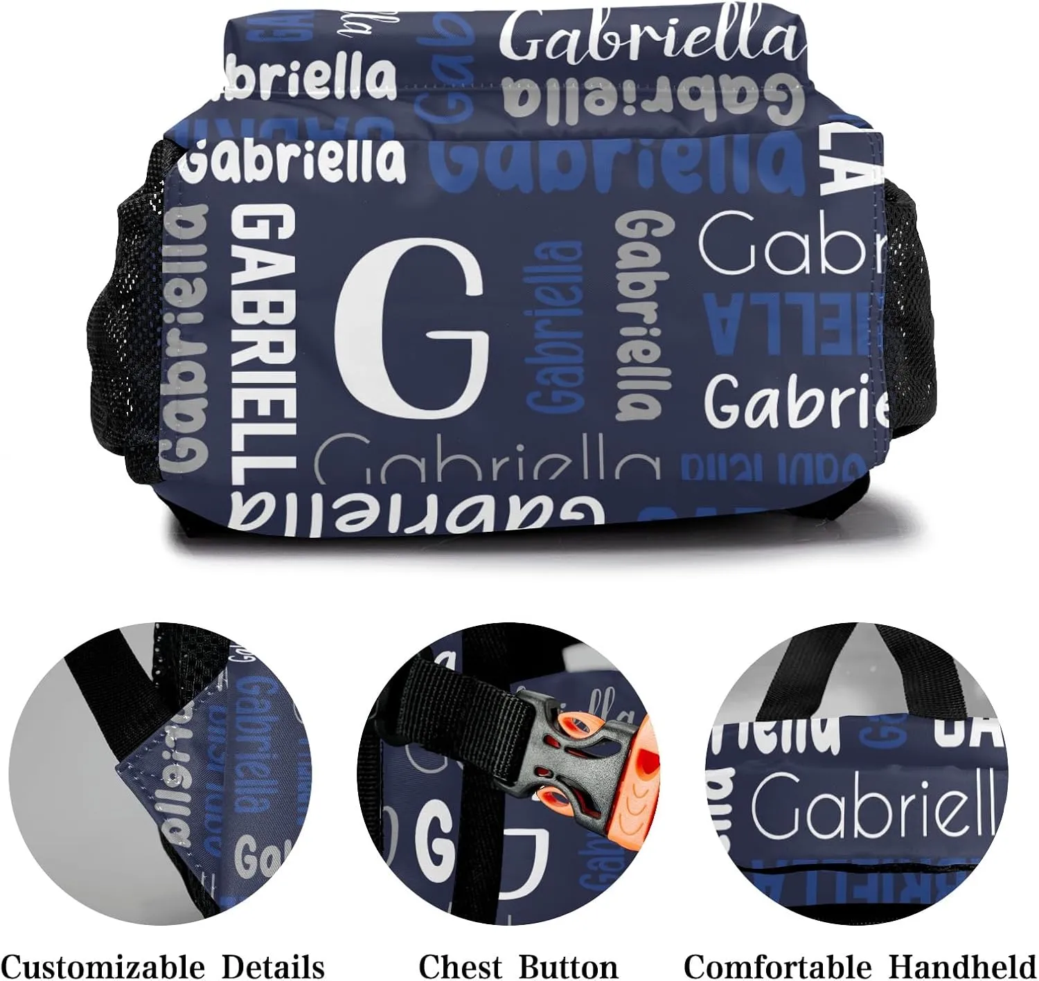 Custom Backpack Personalized Bookbag with Name for Elementary Girls Boys, Waterproof Customize School Book Bag, Unique Back Pack Customized Gift for Kids Back to School, 1 Pack