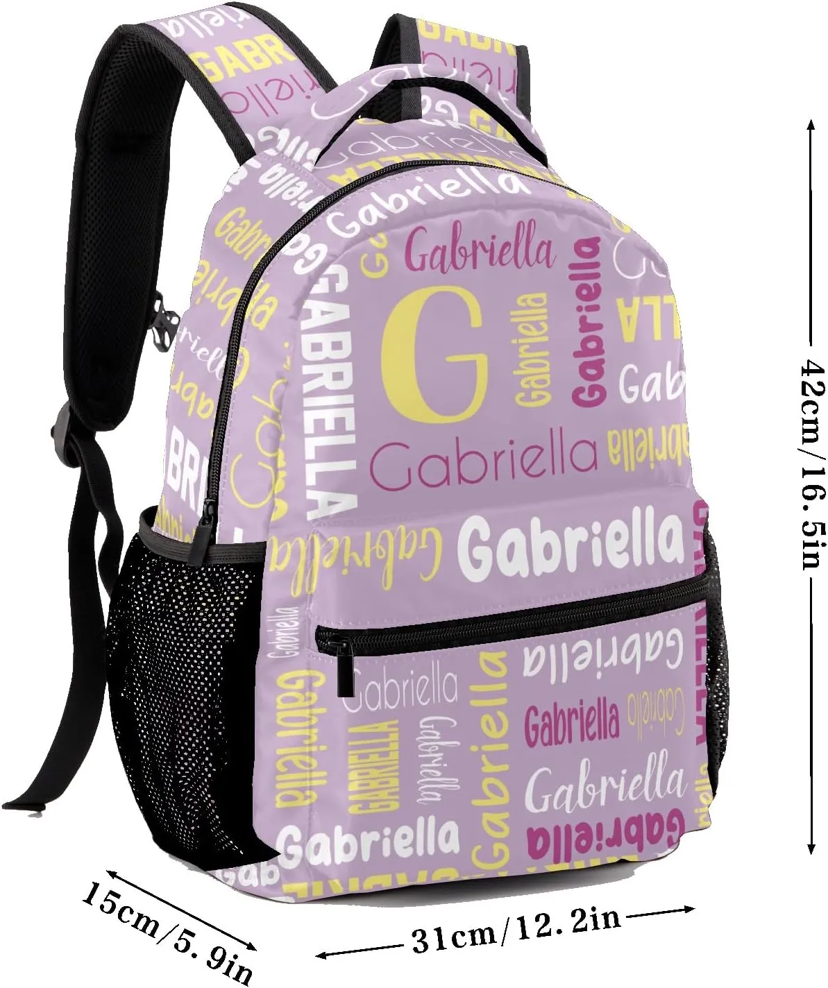Custom Backpack Personalized Bookbag with Name for Elementary Girls Boys, Waterproof Customize School Book Bag, Unique Back Pack Customized Gift for Kids Back to School, 1 Pack