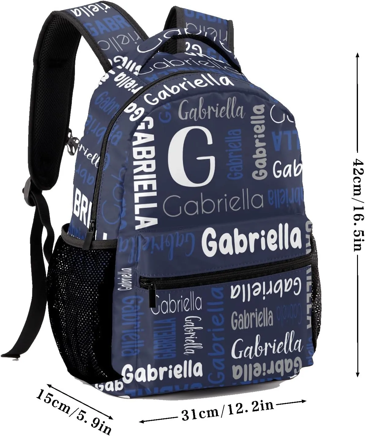 Custom Backpack Personalized Bookbag with Name for Elementary Girls Boys, Waterproof Customize School Book Bag, Unique Back Pack Customized Gift for Kids Back to School, 1 Pack