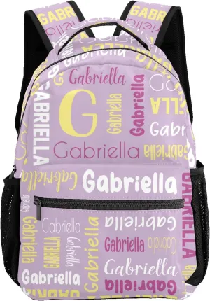 Custom Backpack Personalized Bookbag with Name for Elementary Girls Boys, Waterproof Customize School Book Bag, Unique Back Pack Customized Gift for Kids Back to School, 1 Pack