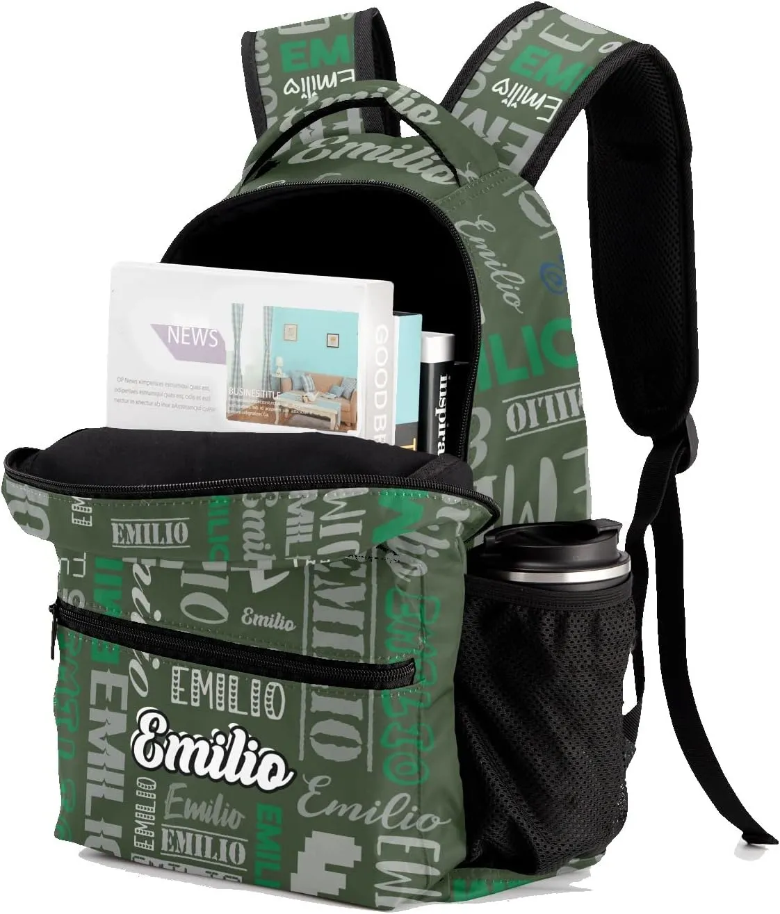 Custom Backpack School Bag for Girls Boys Kids, Personalized Bookbag with Name, Customize Elementary Book Bag Back Pack, Fashion, Waterproof, Adjustable Shoulder Straps, 1 Pack