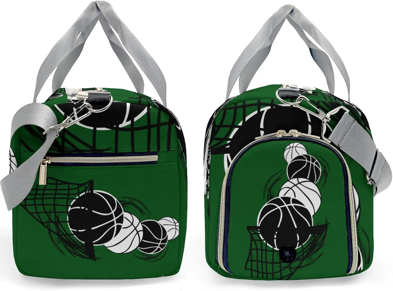 Custom Duffel Overnight Travel Bag for Sports Workout Girls Boys,Basketball Forest Personalized Duffle Bag Gifts