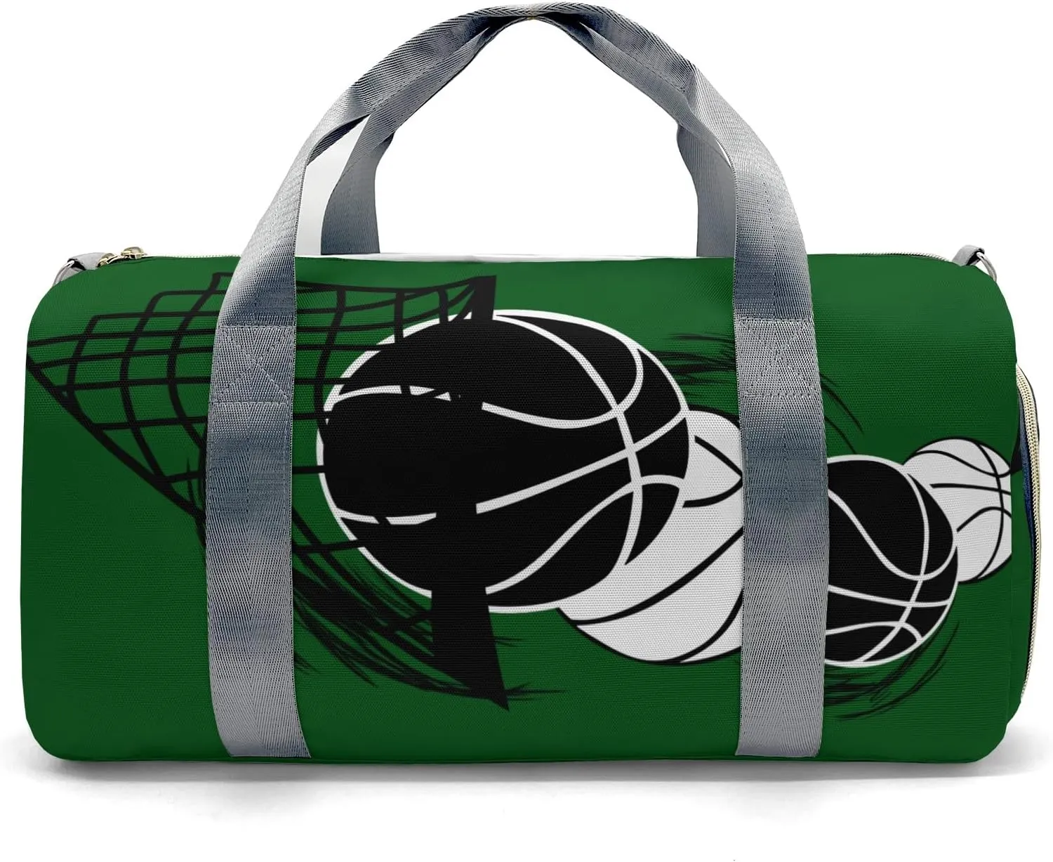 Custom Duffel Overnight Travel Bag for Sports Workout Girls Boys,Basketball Forest Personalized Duffle Bag Gifts