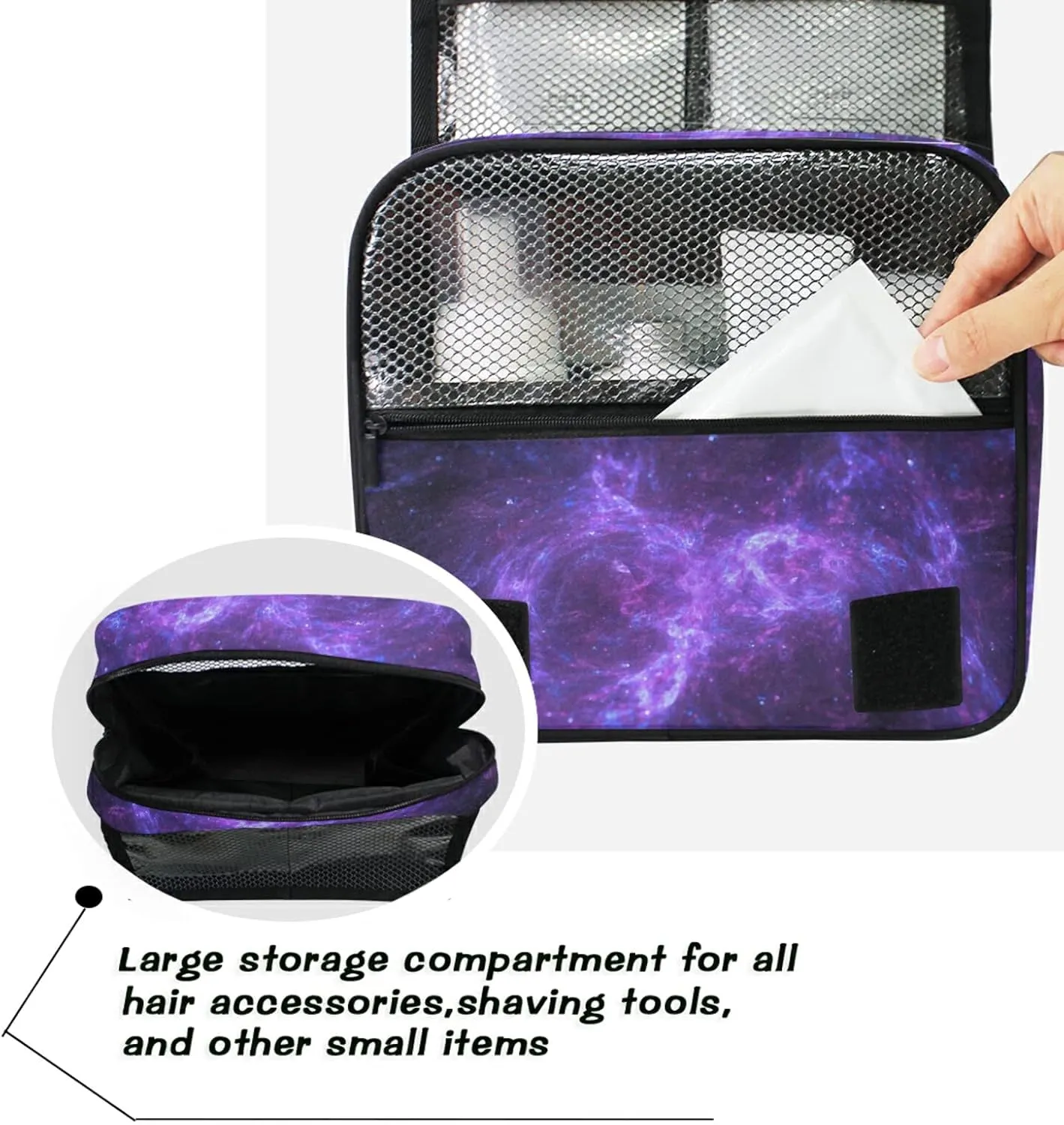 Custom Galaxy Space Travel Hanging Toiletry Bag Personalized Makeup Large Customized Cosmetic Bag Toiletry Organizer Waterproof for Shampoo Full Sized Container Toiletries