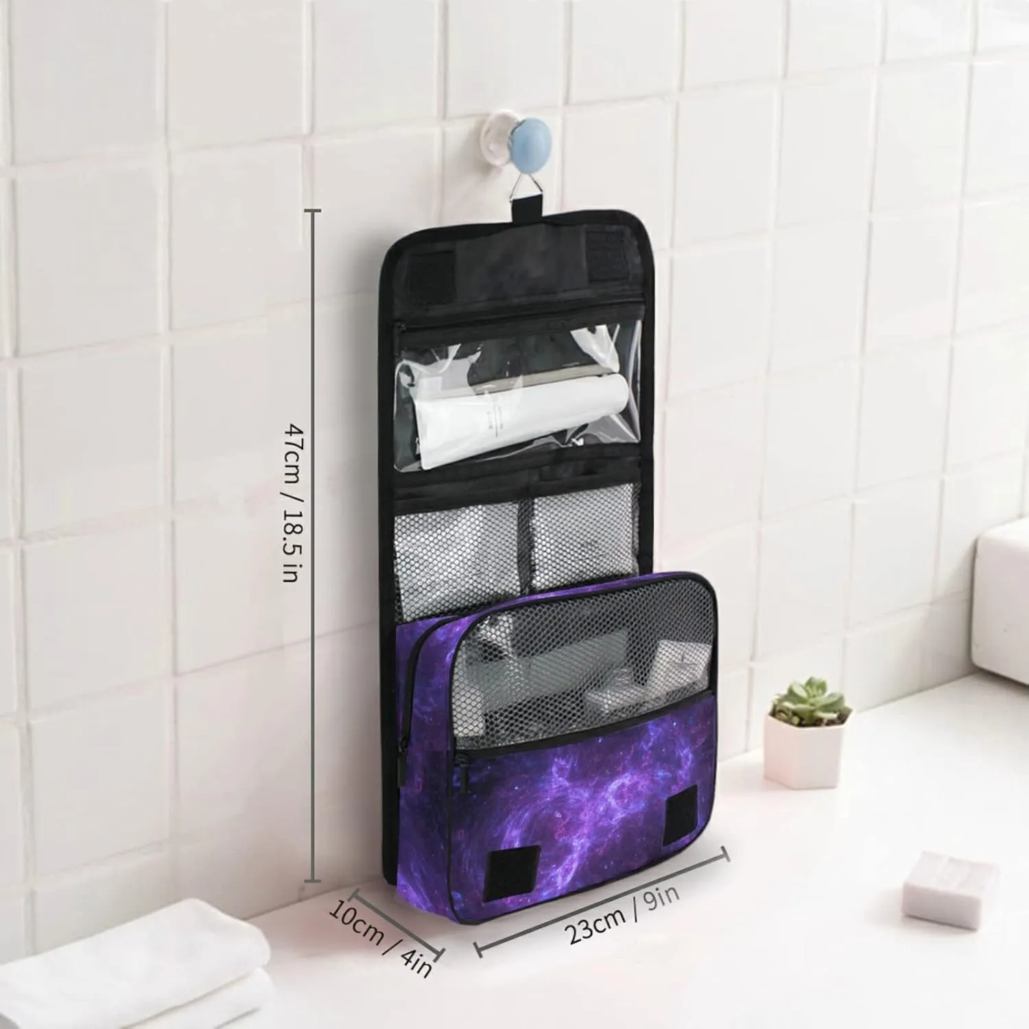 Custom Galaxy Space Travel Hanging Toiletry Bag Personalized Makeup Large Customized Cosmetic Bag Toiletry Organizer Waterproof for Shampoo Full Sized Container Toiletries